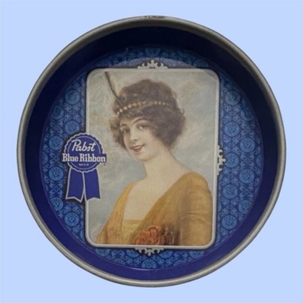 Vintage Pabst Blue Ribbon Round Collectible Beer Tray Breweriana Advertising Tra
